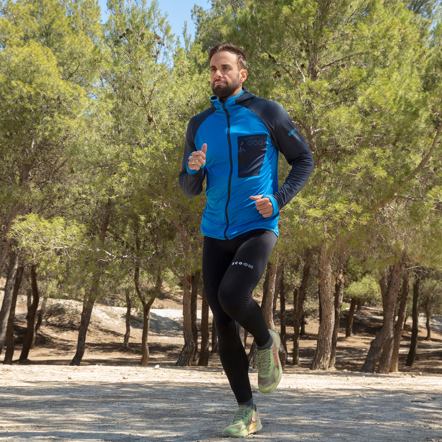 Veste ECOActive Light Insulated Jacket with cap marque ECOON - Bleu claro / A… 3/7