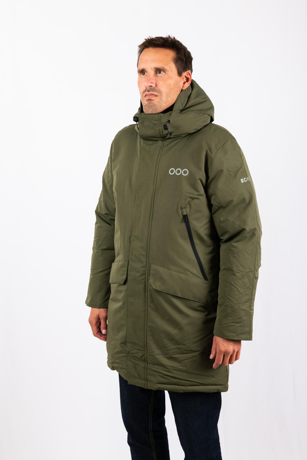 Veste San Sebastian Long Jacket marque ECOON - Kaki 7/7