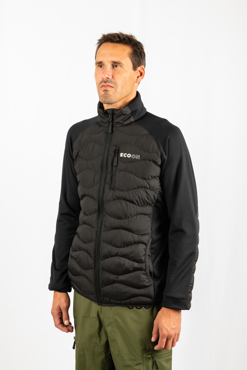 Veste ECOActive Hybrid Insulated Jacket marque ECOON - Noir avec marque en bla… 3/7