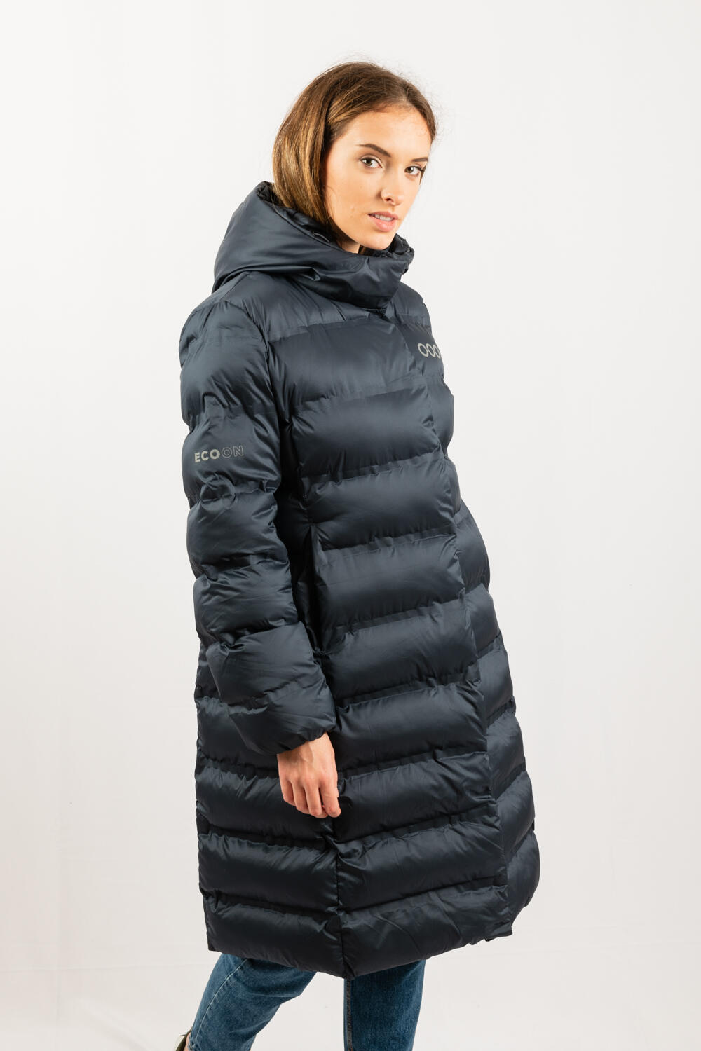 Chaqueta Berlin Long jacket marca ECOON - Azul 3/7