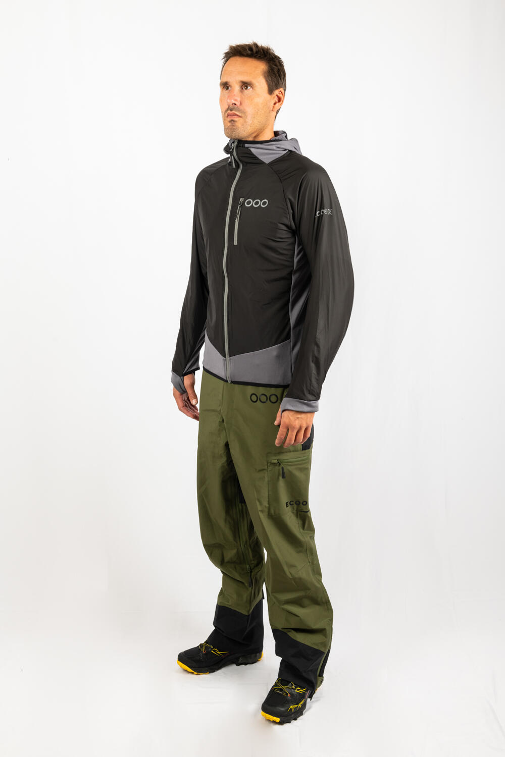 Veste ECOActive Light Insulated Hybrid Jacket with cap marque ECOON - Noir /… 6/7