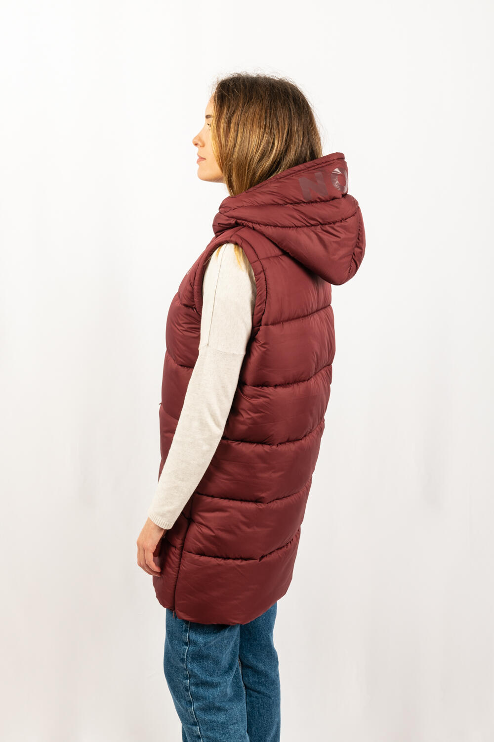 Chaleco Barcelona Long Vest marca ECOON - granate oscuro 7/7