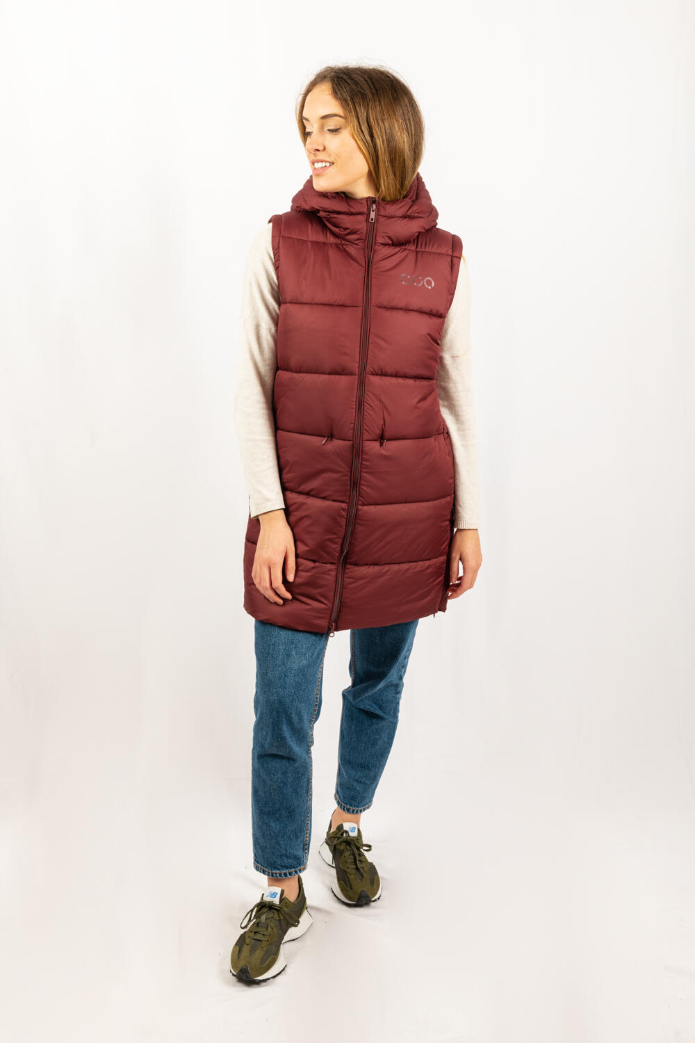 Chaleco Barcelona Long Vest marca ECOON - granate oscuro 5/7