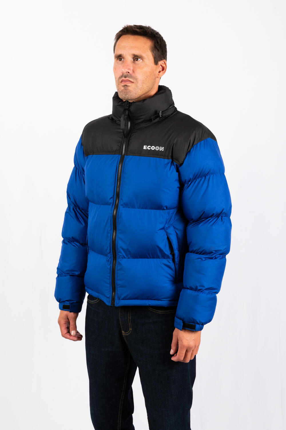 Veste Lisboa short jacket marque ECOON - Bleu claro / Noir 4/7