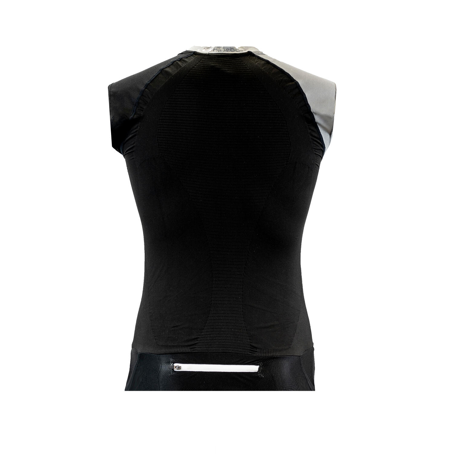 T-SHIRT DE COMPRESSION RUNNING POUR HOMME SANS MANGAS BlueBall EN NOIR Et gris 3/4