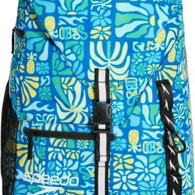 Speedo Team 35L Backpack, Blue/Green Print