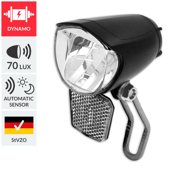 Lynx Dynamo Max Sensor 70 Lux Headlight with Standlight