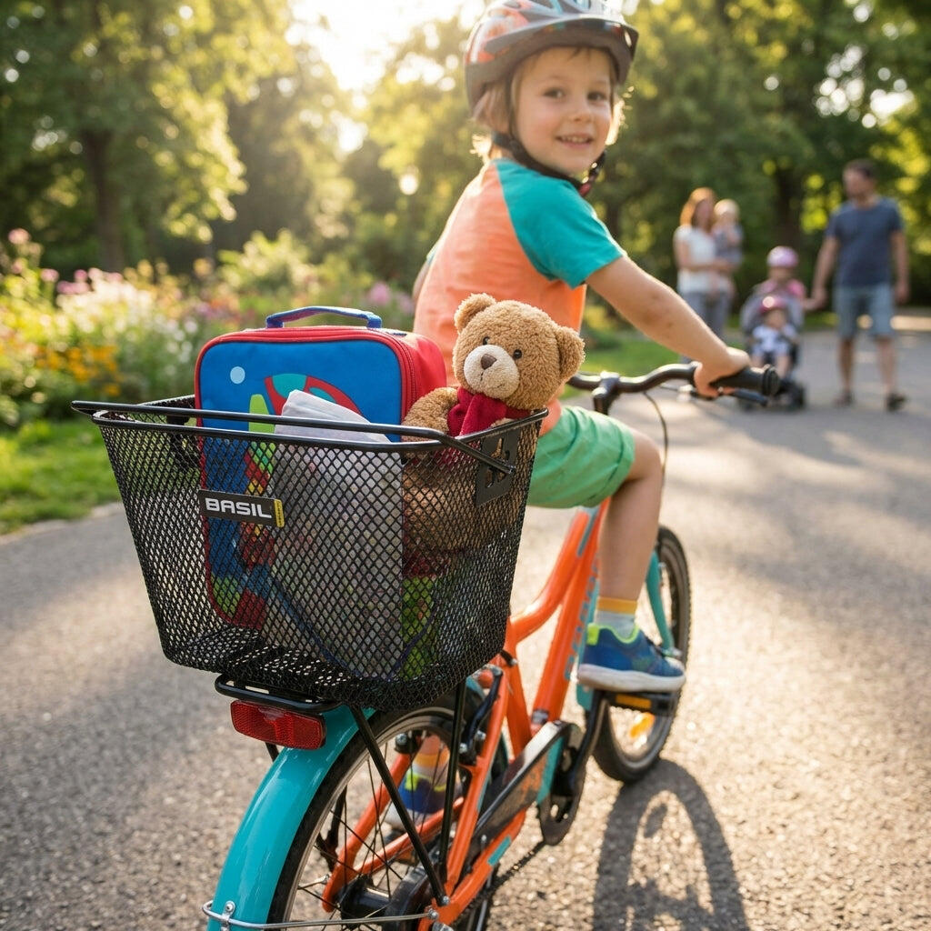 Basil Tigre - Panier à vélo pour enfants - Noir - Avant ou Arrière 2/4