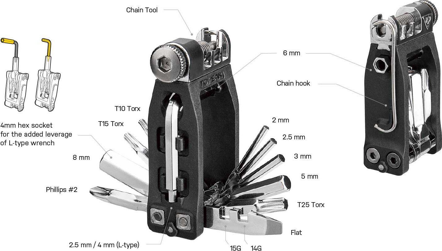 Topeak Ninja Master+ ToolBox T16 Schwarz 3/7