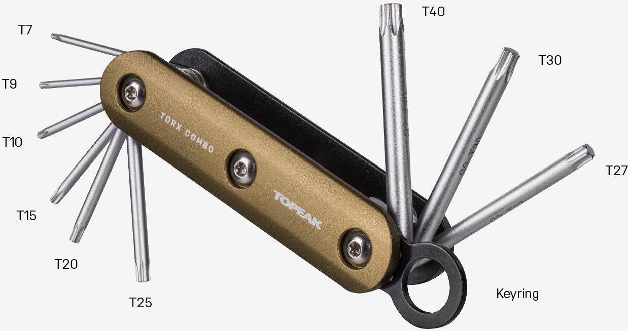 Multi Outils Topeak Torx Combo Noir / Or (9 Fonctions) 4/7