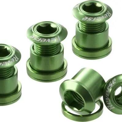 Reverse Chainring Bolt Set 7mm Green (x4)