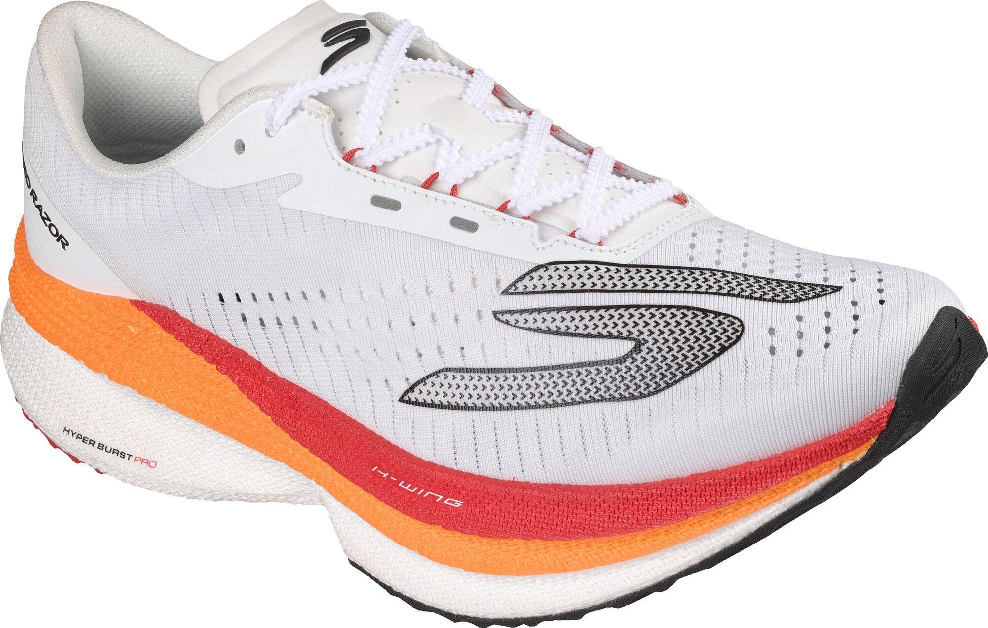 Chaussures Running Skechers Aero Razor Blanc/Orange Homme 5/5