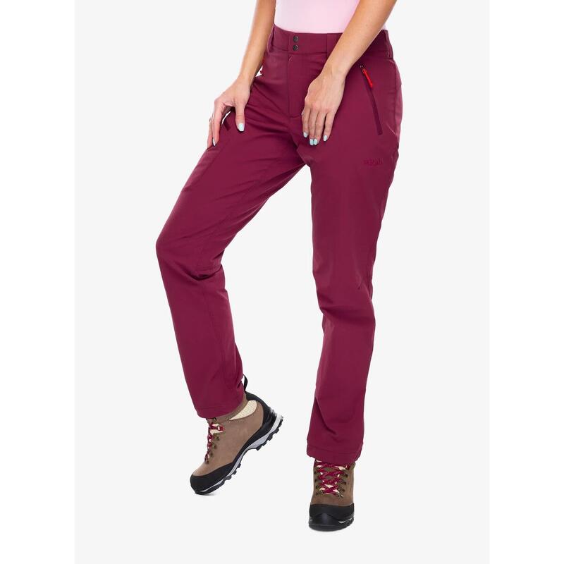 Pantaloni trekking femei Rab Incline bordeaux