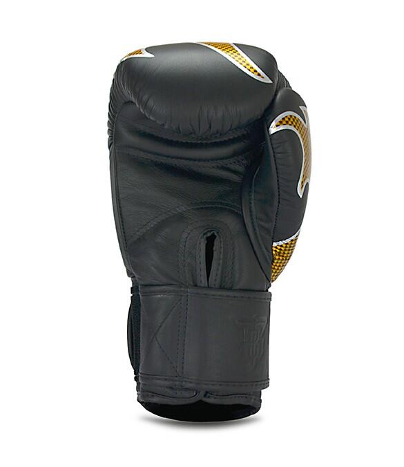 Luvas de boxe Top King Empower em couro negro dourado 2/5