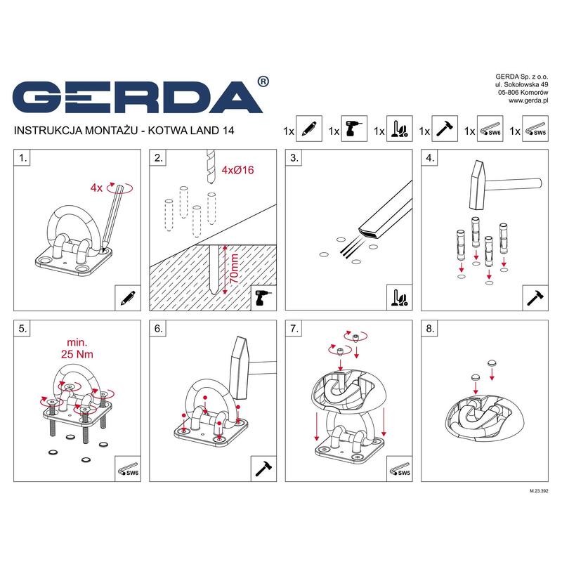 GERDA Land 14 ancora pentru perete și podea