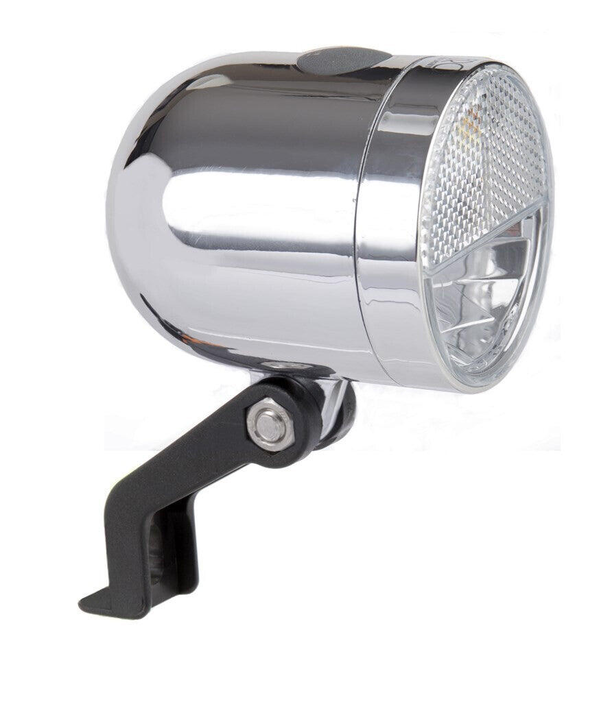 Ikzi Nero Faro Anteriore 1W LED a Batterie, Cromato con Staffa. 4/4