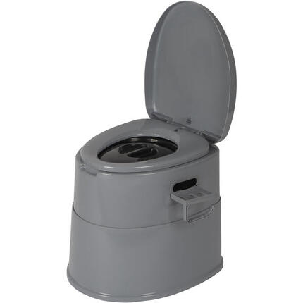 Portable Toilette teilbar - Hohe Sitzfläche 45cm - 7 Liter - Grau