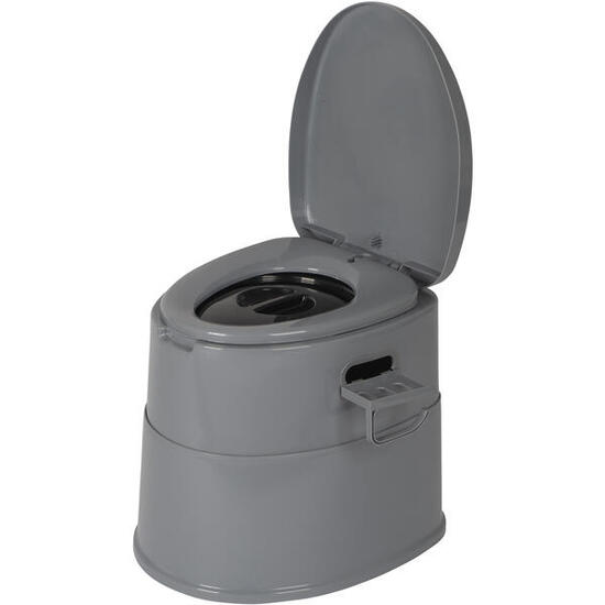 Portable Toilette teilbar - Hohe Sitzfläche 45cm - 7 Liter - Grau