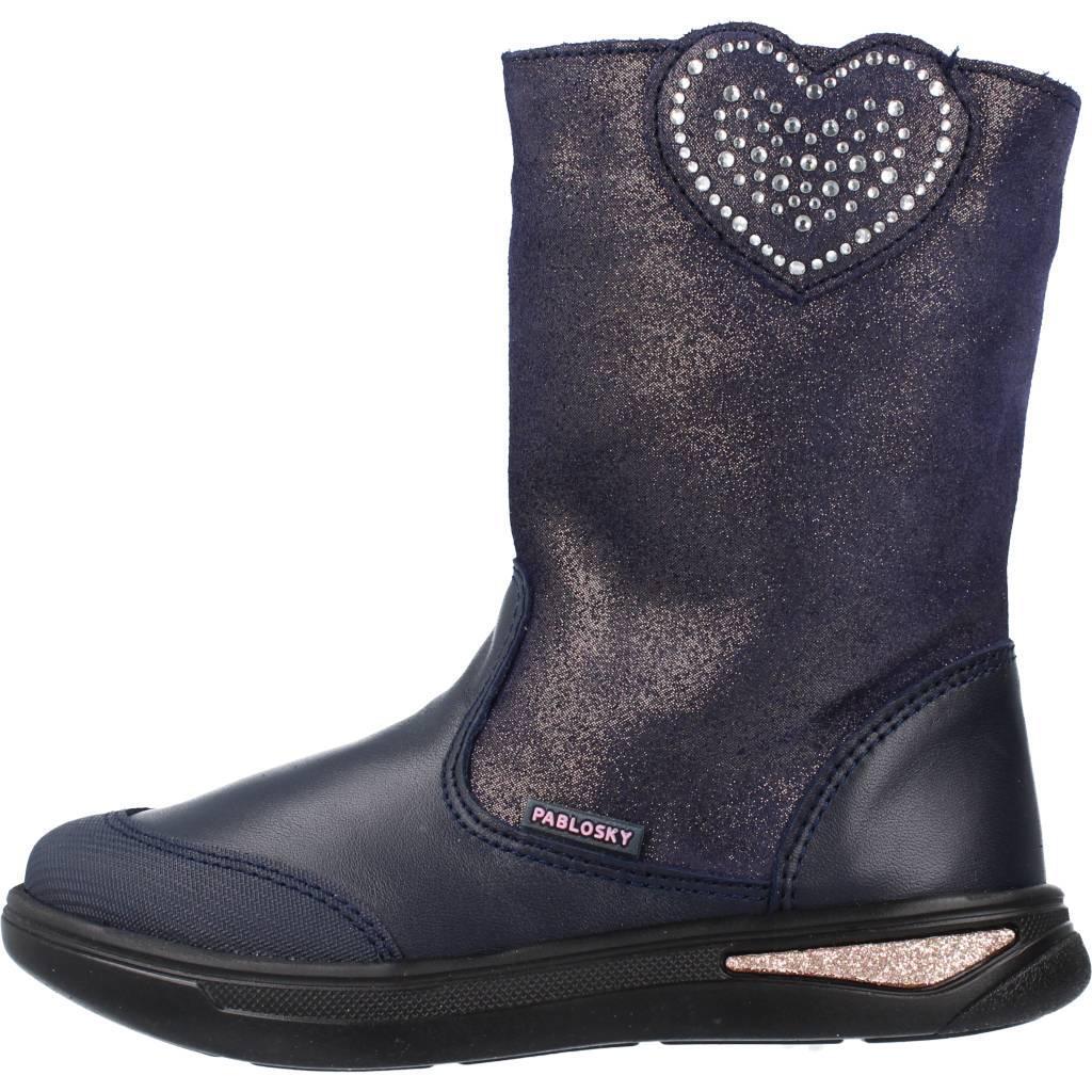 Botas desportivas de Couro de Bebé Menina em Azul escuro 2/6