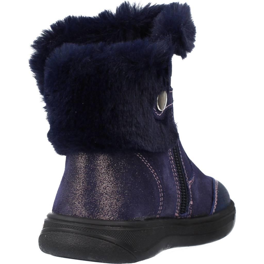 Botas desportivas de Couro de Bebé Menina em Azul escuro 3/6