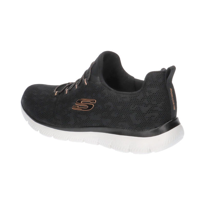 Pantofi sport femei Skechers Summits-Leopard Spot, Negru
