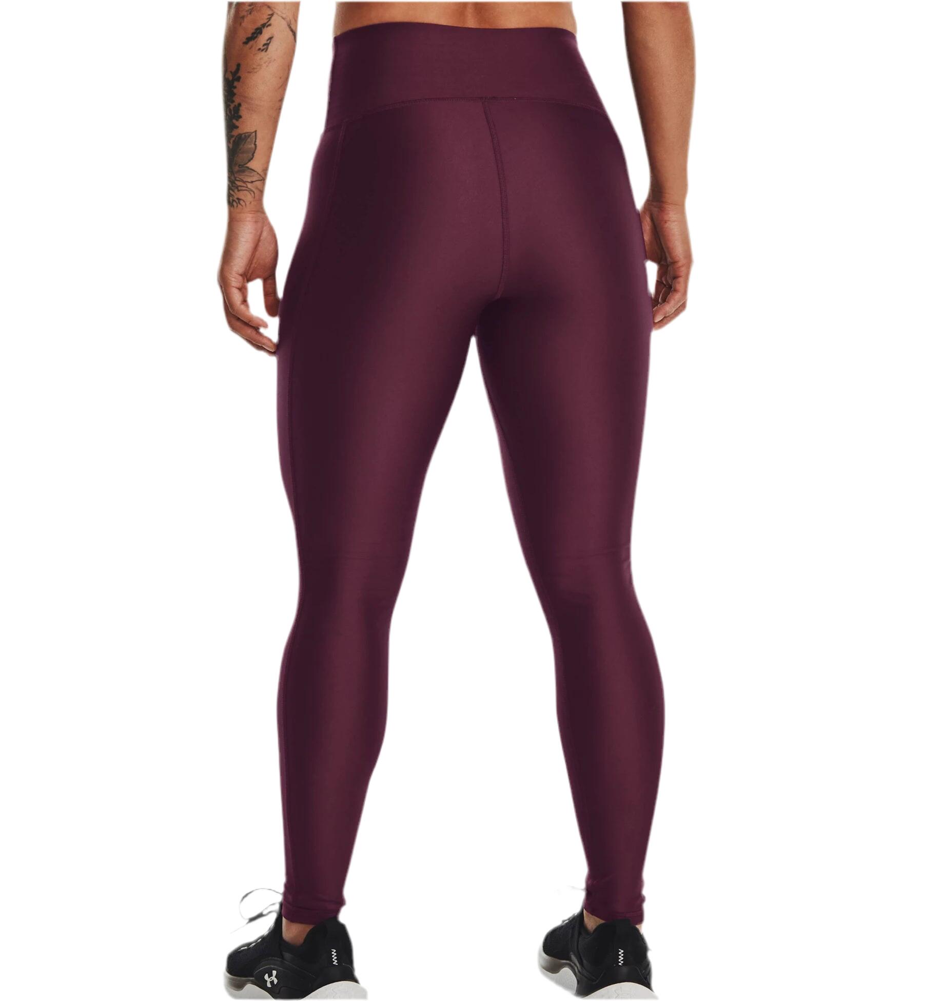 HEATGEAR® NO-SLIP WAISTBAND FULL-LENGTH LEGGINGS DARK MAROON WOMAN 2/2