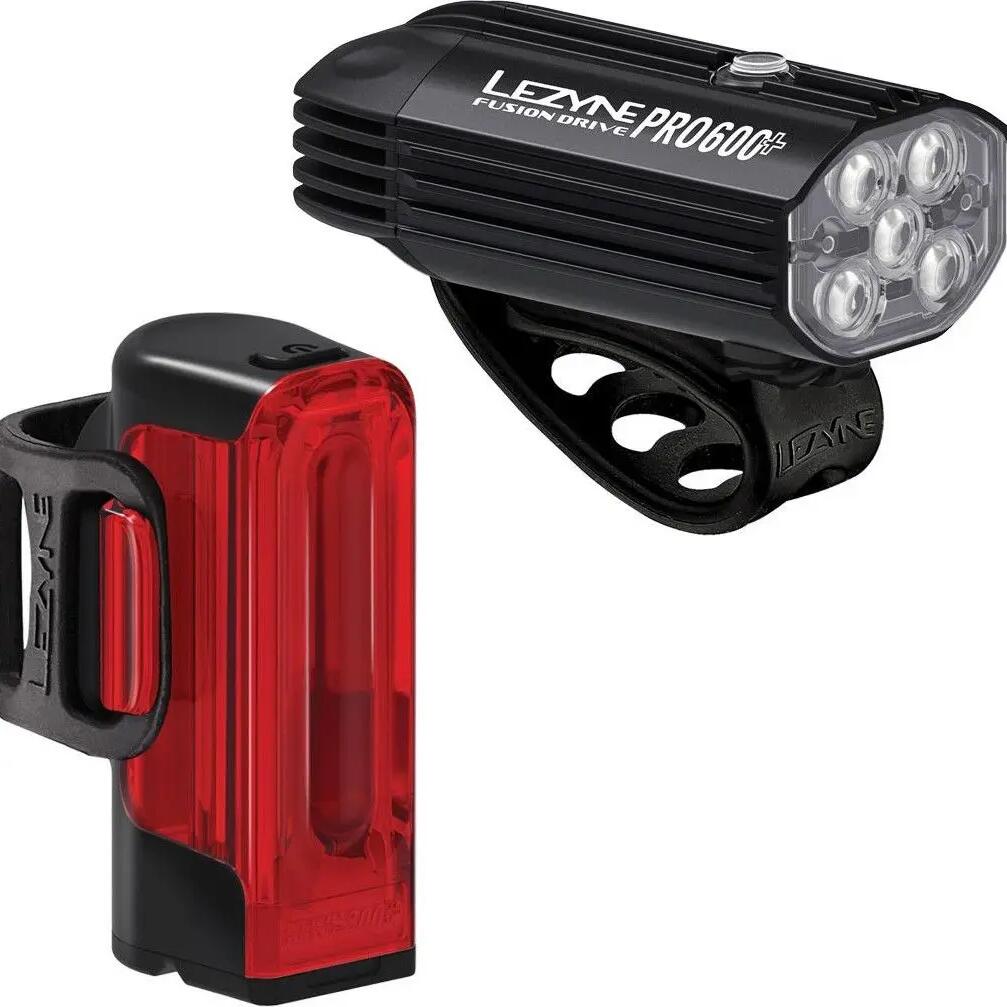 Lezyne Fusion Drive Pro 600+ / Strip Drive 300+ Pair Bike Lights Black