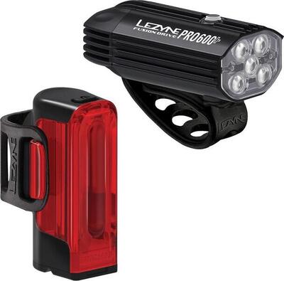 Lezyne fusion drive pro 600+ / strip drive 300+ paar fietslampen zwart