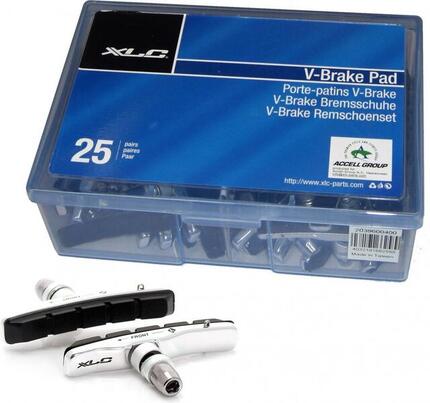 XLC Cartridge V-Brake Bremsschuhe BS-V02 OEM-Verpackung 25 Paar 72 mm EVP per...
