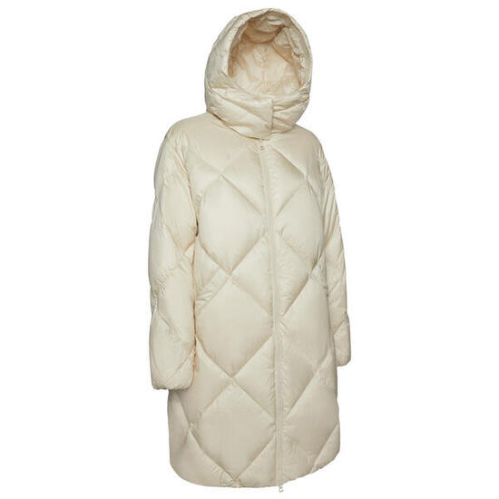 Lange Daunenjacke mit Kapuze, Damen Geox Tahina