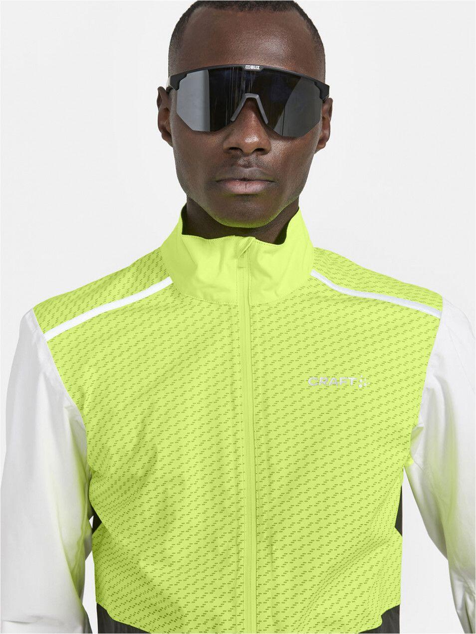 Men's Craft ADV Bike Hydro Lumen Yellow Grey Waterproof Jacket 3/7
