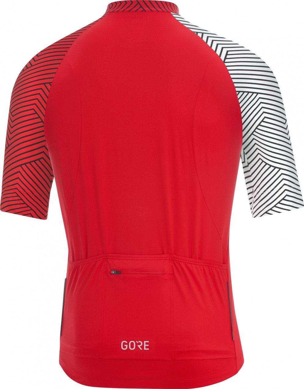 GORE C5 Kurzarmtrikot Rot/Weiß 2/4