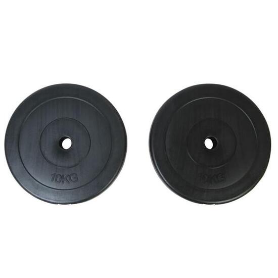 Set de disques VidaXL 2 x 10 kg, Ø 31,5 cm, alésage 26,5 mm