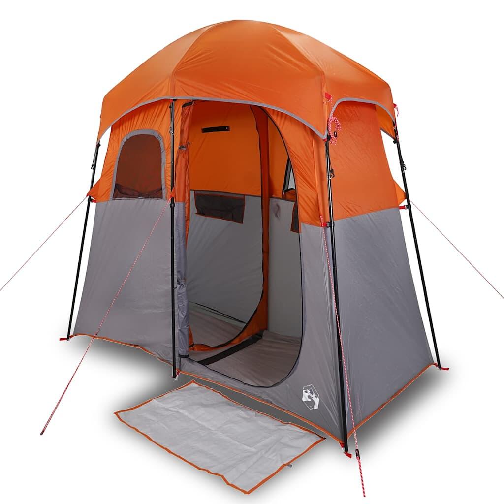 VidaXL tenda doccia impermeabile 2 persone grigio e arancione 2/7
