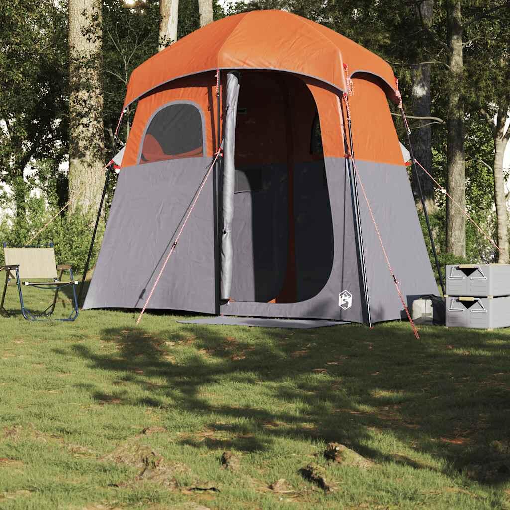VidaXL tenda doccia impermeabile 2 persone grigio e arancione 3/7