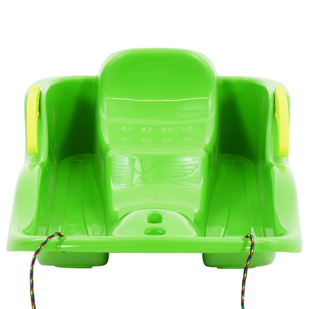 Trenó com travões 87x40x18 cm polipropileno verde 2/6