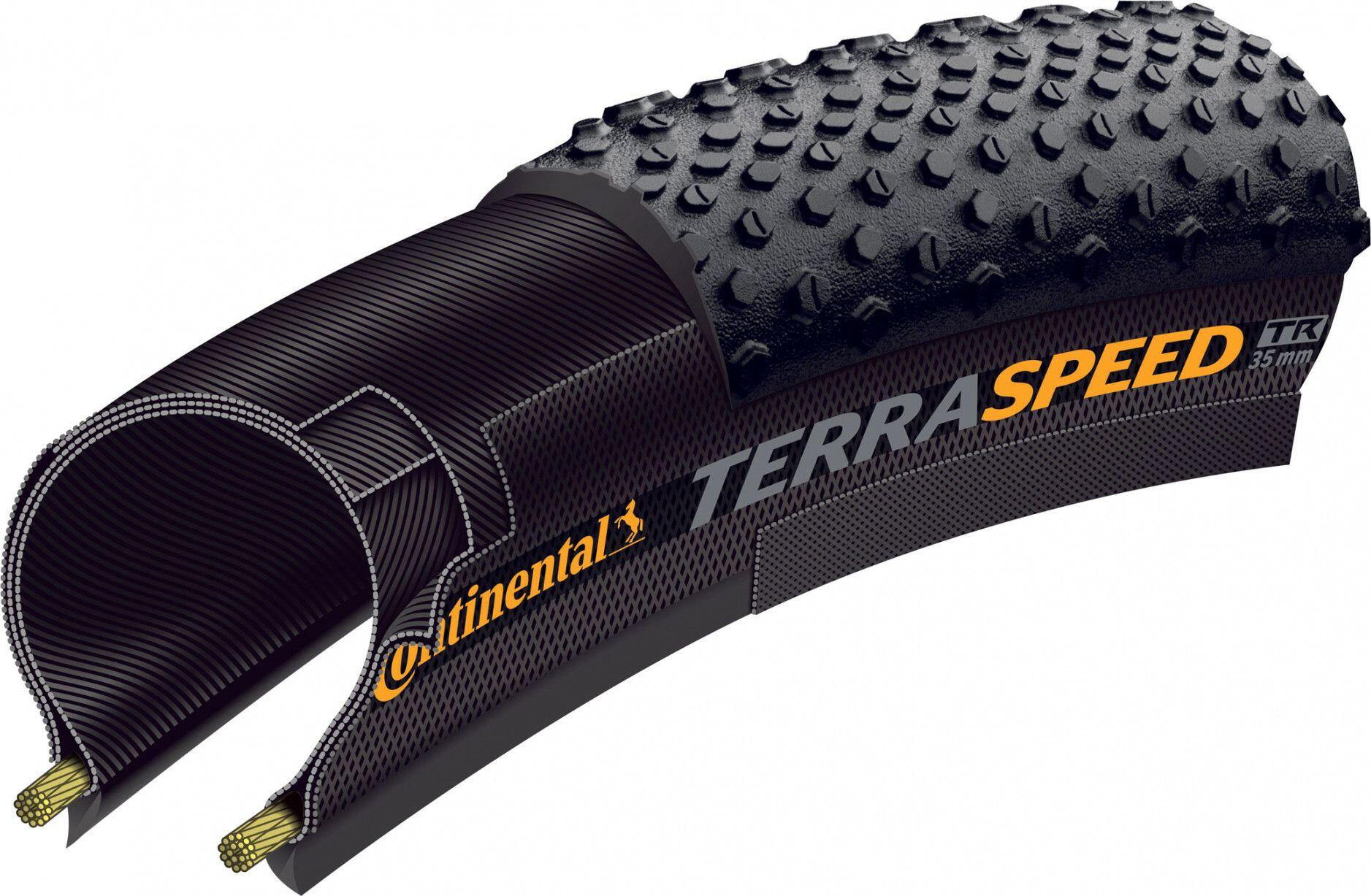 Pneu Gravel Continental Terra Speed 700 mm Tubeless Ready Souple ProTection Blac 3/4