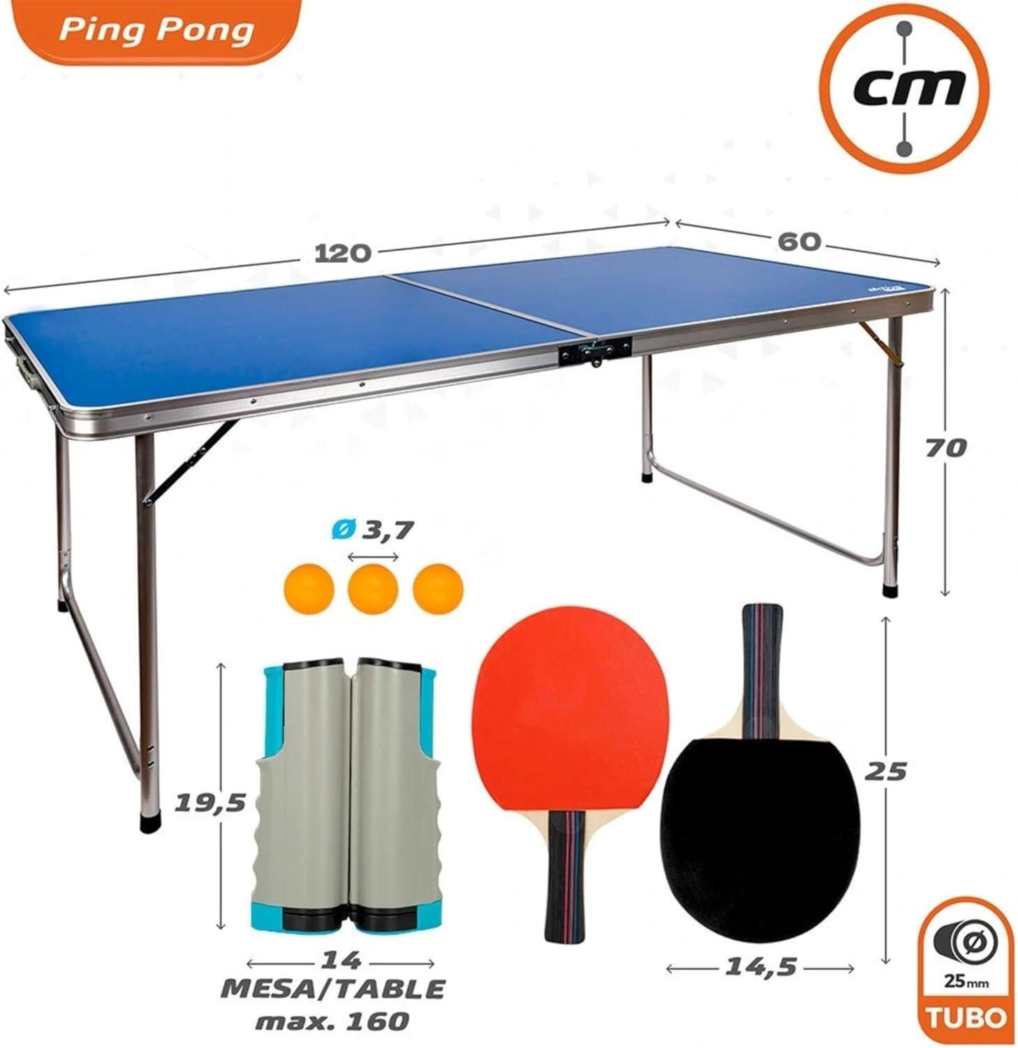 Mini table de ping-pong pliante – Extérieur et intérieur – 120 x 60 x 70 cm 3/5