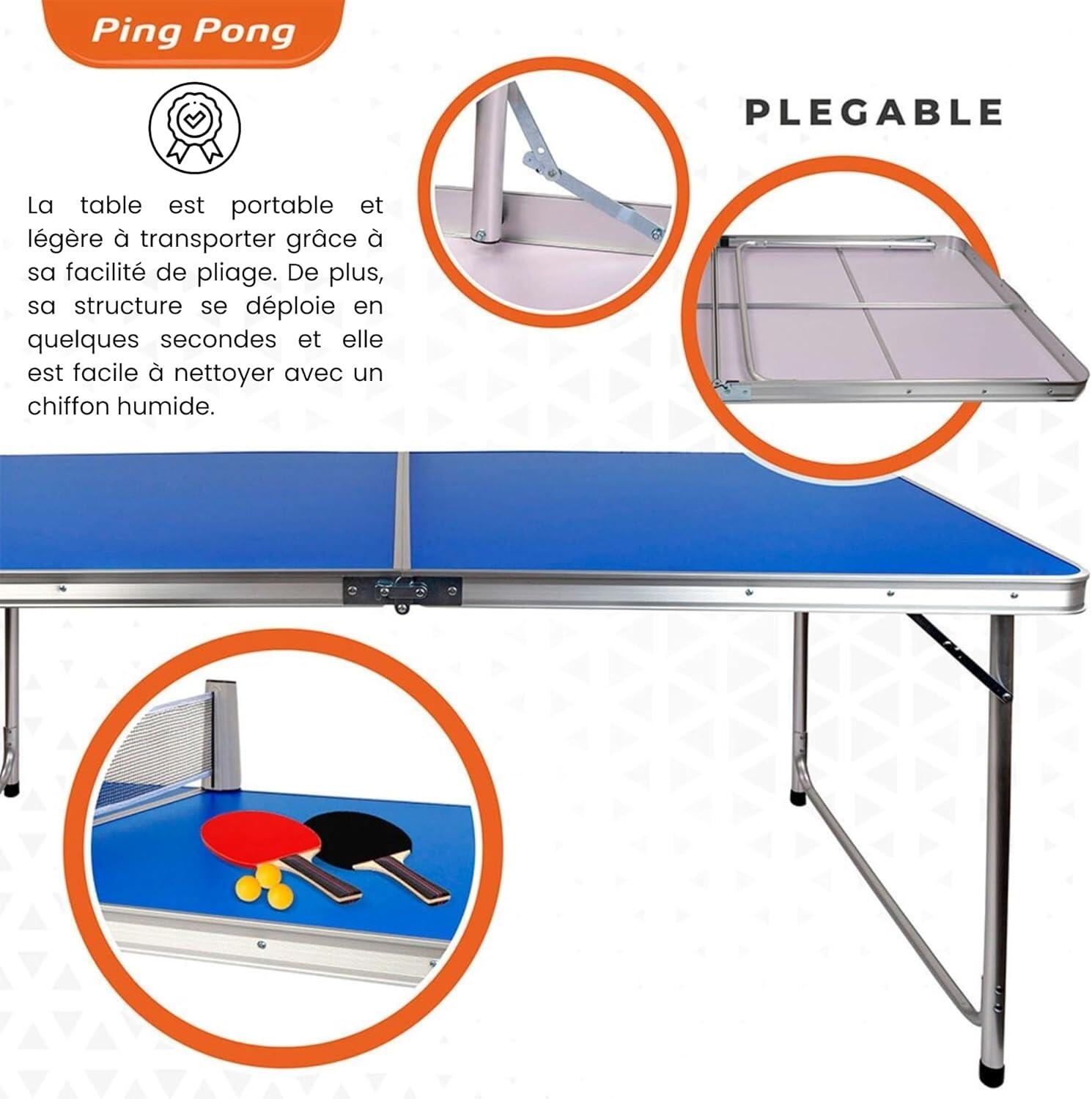 Relaxdays Mini Table De Ping-Pong Pliable – Jeu Complet Pour Intérieur, 76x88x48 Cm, MDF Et Acier