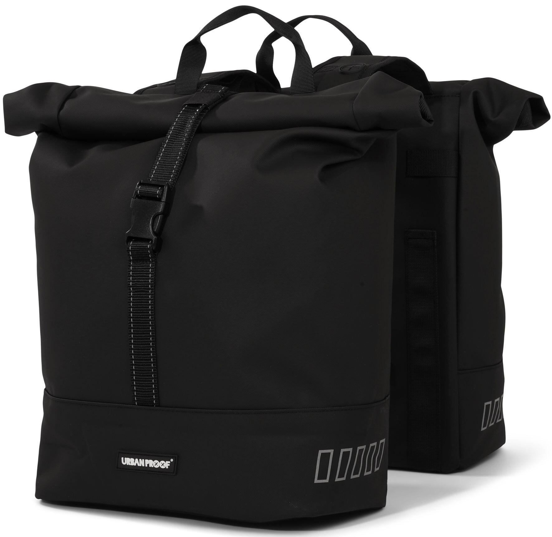 Sacoche vélo double recyclée Rolltop 38 litres 30 x 15 x 42 cm - noir 2/7