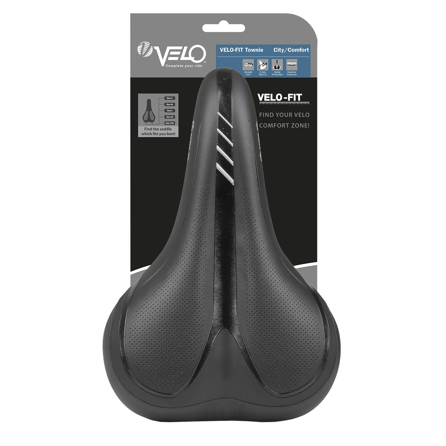 Velo Sattel -Fit TOWNIE, Größe M Unisex, schwarz 5/5