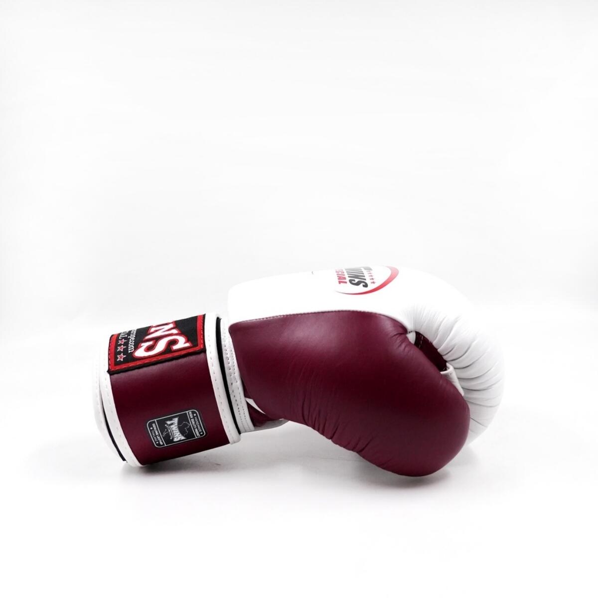 Gants de boxe Twins BGVL3 2T Bordeaux Blanc – 10oz 3/4