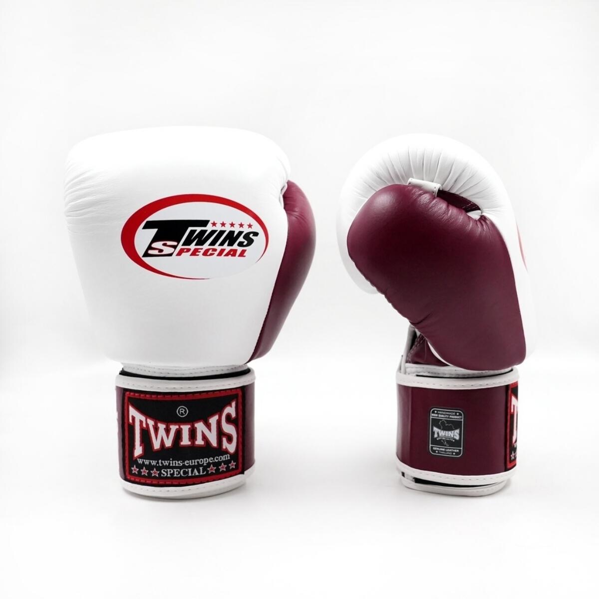 Gants de boxe Twins BGVL3 2T Bordeaux Blanc – 16oz 2/4