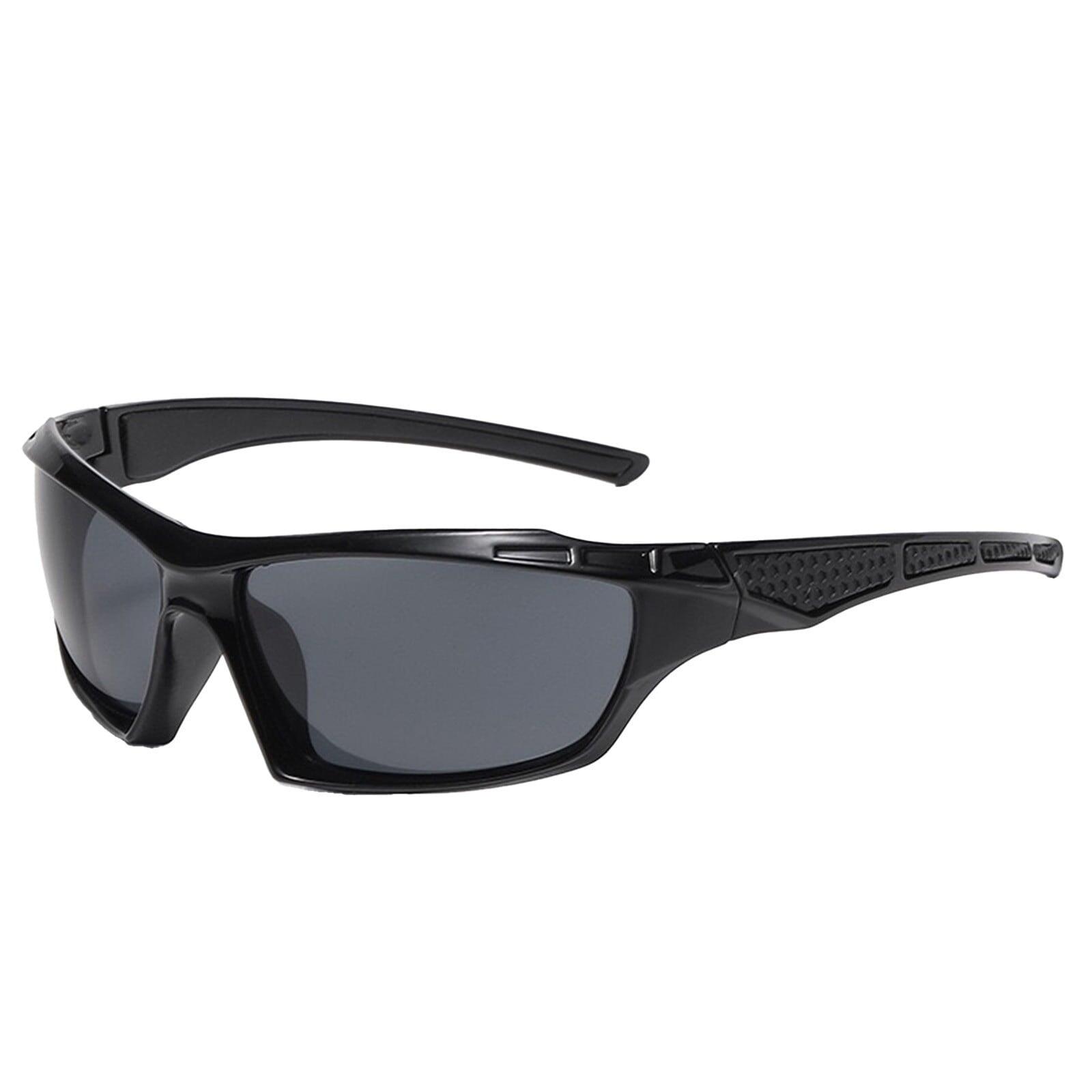 Wrap Around Polarized Sports Sunglasses - Black