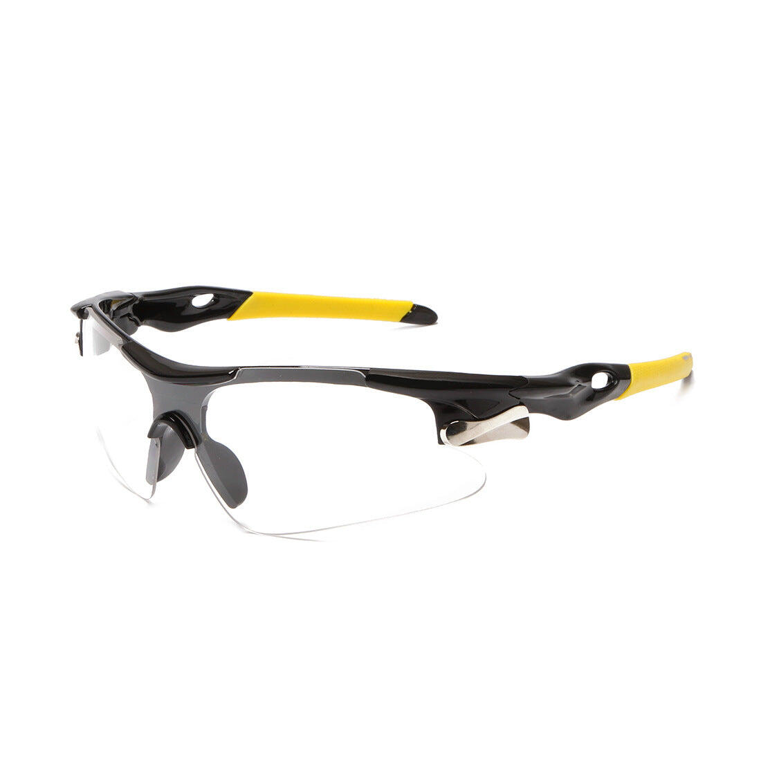 2-PCS Black frame with Clear Lens Men's Sports Cycling Sunglasses