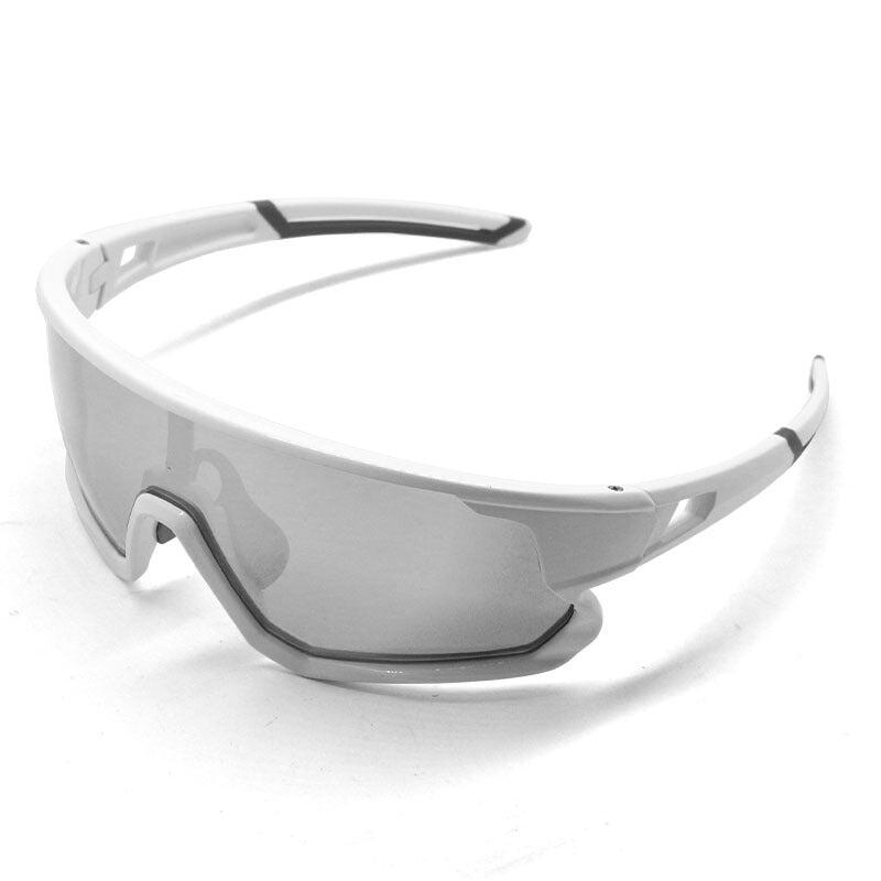 Outdoor Cycling Sports Sunglasses - White Frame Silver Lens