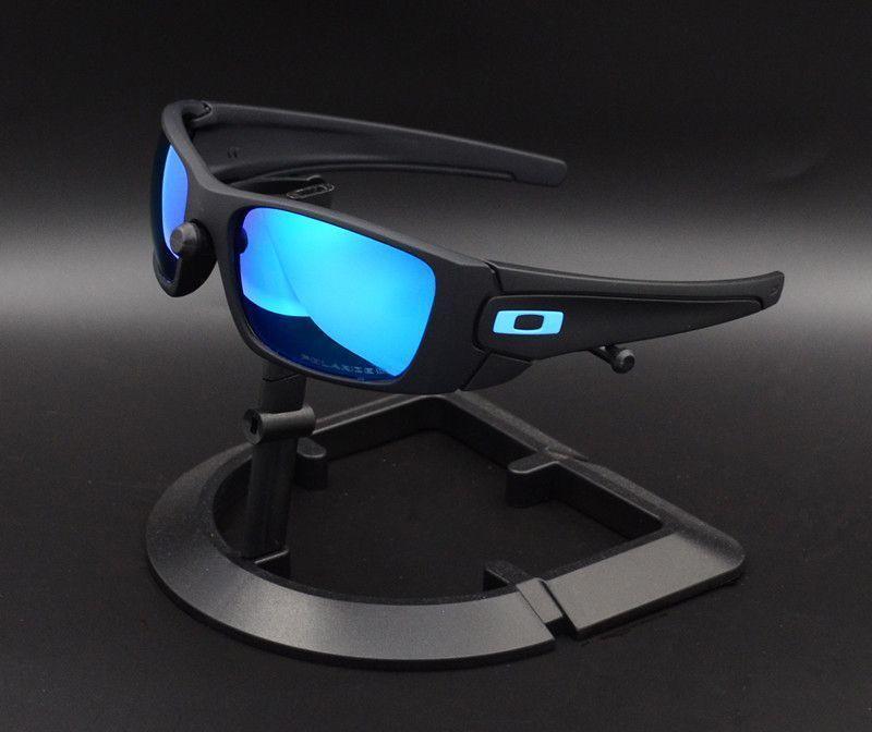 Sport Polarized Sunglasses with UV400 - Black frame Ice Blue film