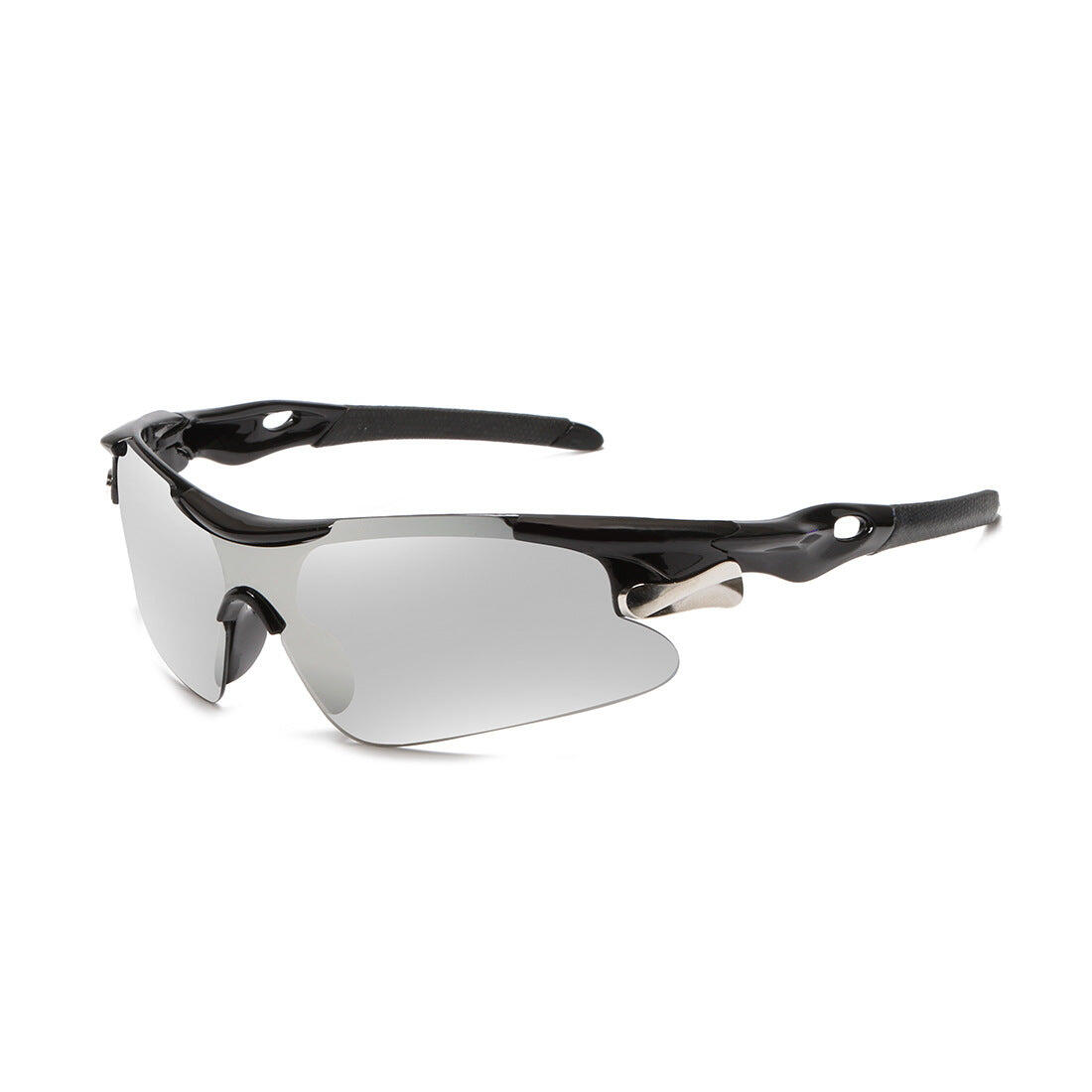 2-PCS Black frame with White Mercury Men's Sports Cycling Sunglasses