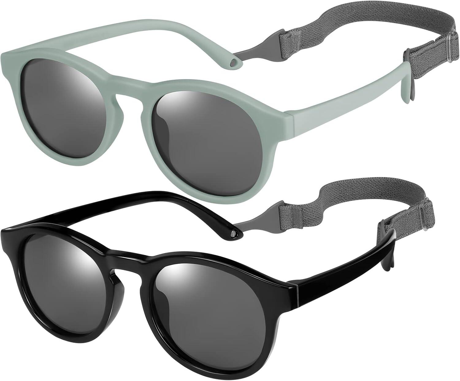 2 PCS Baby Toddler Polarized  UV-400 Sunglasses with Strap