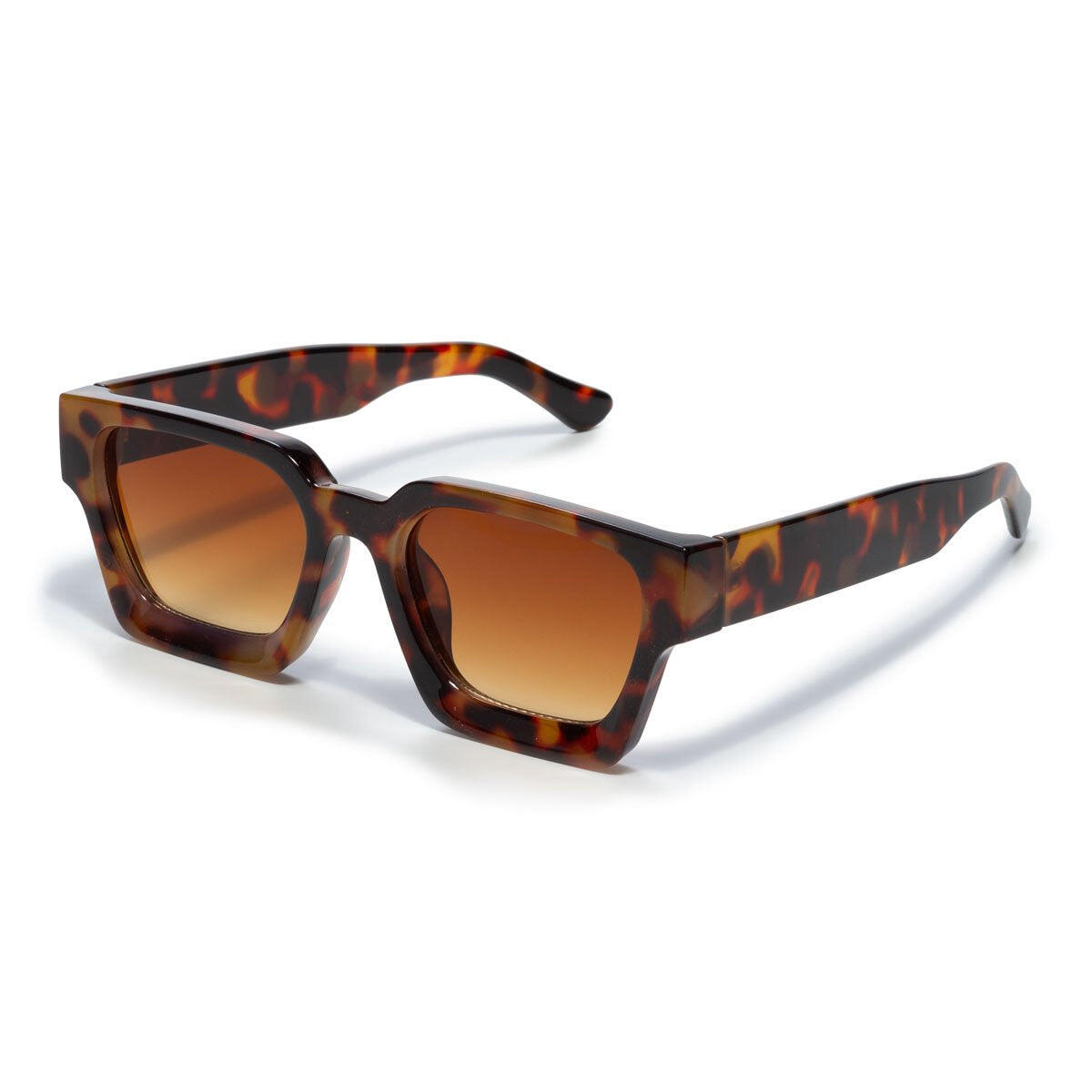 Women's Thick Frame Square Sunglasses  - Leopard print with brown lenses